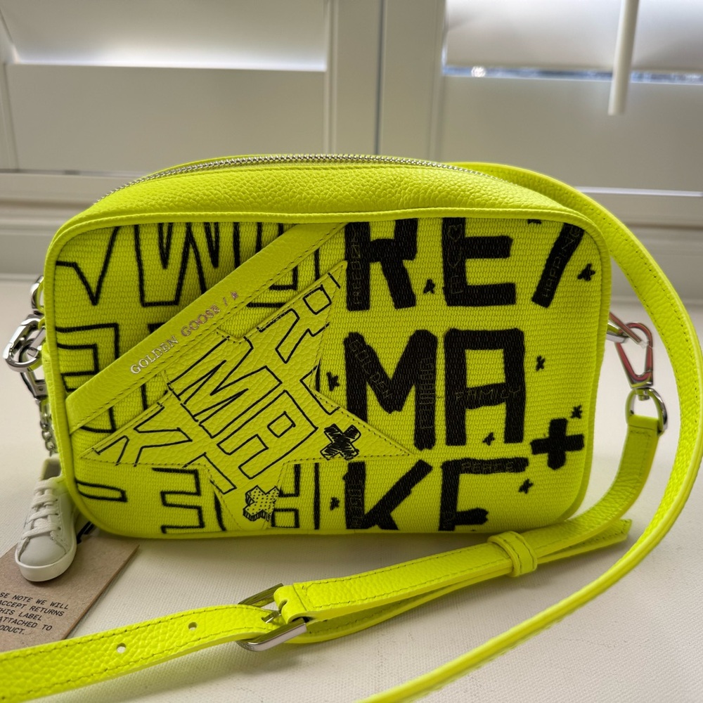 Brand new women GOLDEN GOOSE cross body handbag Highlighter yellow retail $630